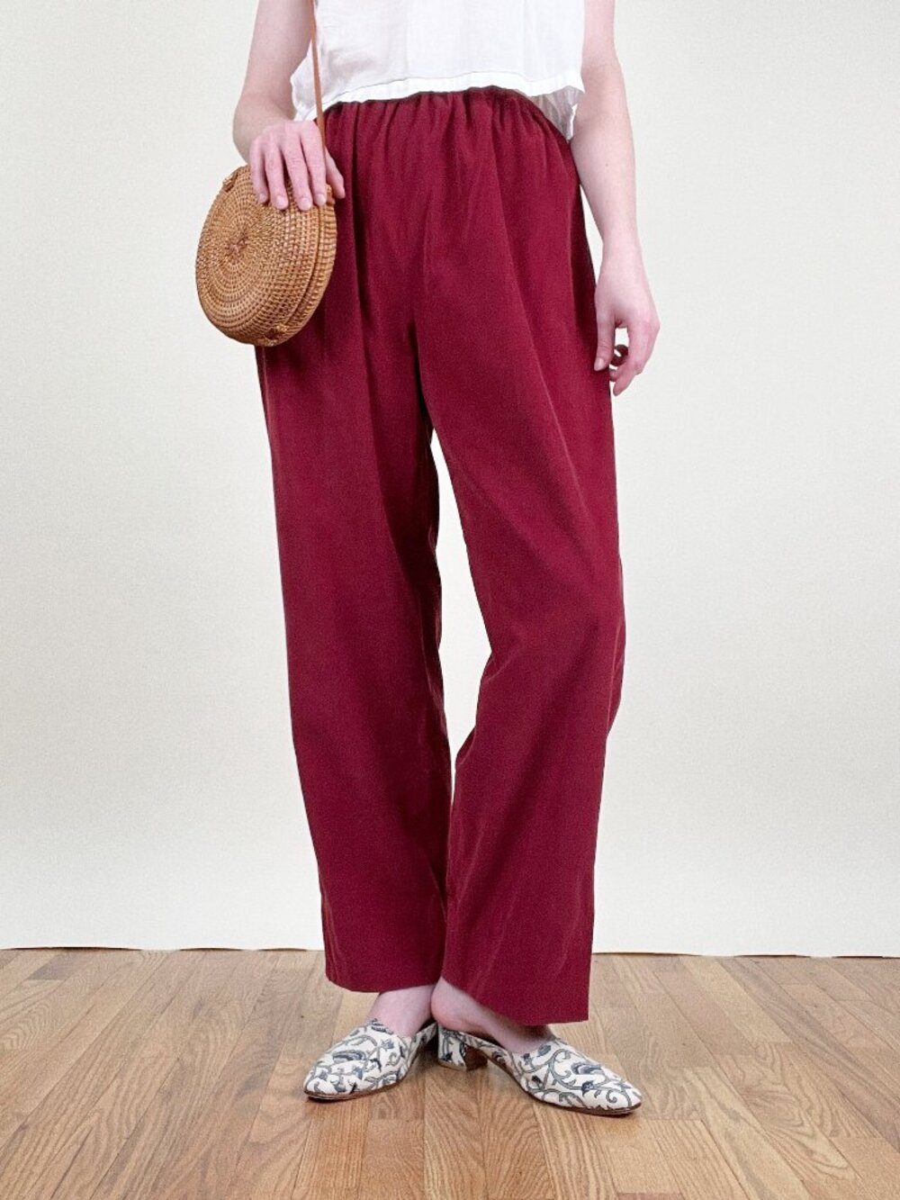 Vintage 90s Shamask Corduroy Loose Long Straight Wide Leg Trouser Pants Designer